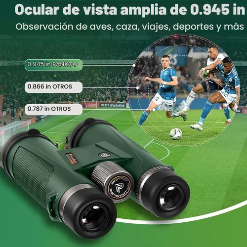 Vista 6 de Pankoo Prismáticos de 20 x 56 para adultos de alta potencia, impermeables y Verde oscuro