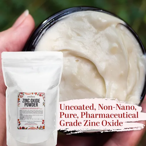 Vista 3 de Polvo de óxido de zinc - No nano, no recubierto, grado farmacéutico - Utilízalo para hacer tu propia crema o ungüento para el acné y el sarpullido