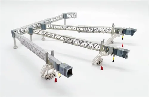 Vista 4 de JC Wings - Puente de pasajeros de tres canales para A380 transparente 1/200 ABS accesorios modelo preconstruido