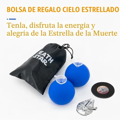 Vista 3 de Star Wars - Molde para cubitos de hielo de estrella de la muerte, molde redondo para cubitos de hielo para whisky, bourbon, cócteles