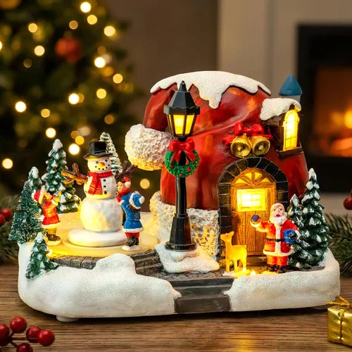 Vista 8 de Árbol de Navidad Iluminado y Animado Escena de Natividad del Pesebre, Figuras Musicales de la Familia de Ángeles con Luz LED que Reproduce Música