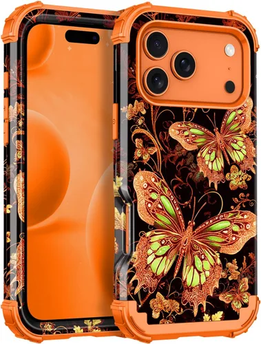Vista 61 de Miqala Funda para iPhone 12, iPhone 12 Pro, que brilla en la oscuridad, tres capas, resistente a los golpes, protección de plástico duro + funda