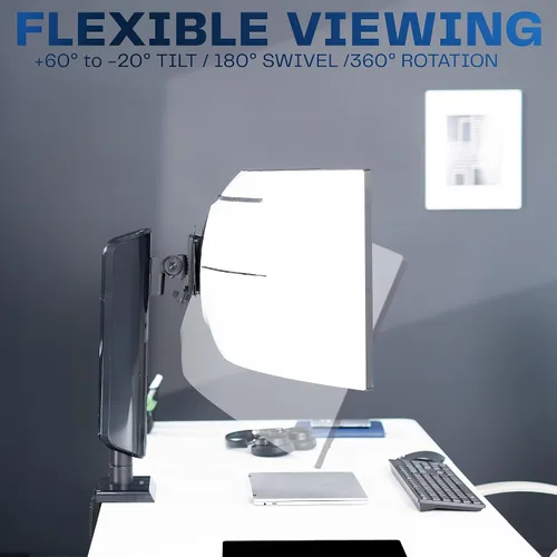 Vista 6 de VIVO Soporte de escritorio para monitor ultraancho de aluminio resistente para pantallas de hasta 49 pulgadas, soporta 39.6 libras, soporte vertical