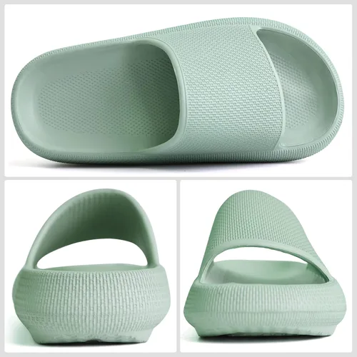 Vista 2 de FJPTREN Zapatos de nube para niños y niñas, sandalias acolchadas antideslizantes, zapatos de ducha ligeros, plataforma para niños, suela gruesa