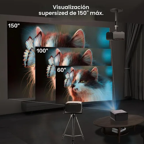 Vista 5 de CASIRIS OmniStar L80 Proyector usado, proyector nativo 1080P compatible con 4K con WiFi y Bluetooth, 1500 lúmenes ANSI