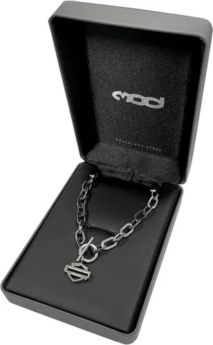 Vista 2 de Harley-Davidson - Collar con barra de palanca y escudo para mujer, acero