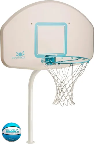 Vista 7 de Dunn-Rite Products Deck Shoot - Juego de aros de baloncesto montados junto a la piscina, elige blanco o transparente