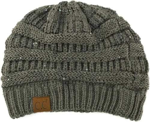 Vista 66 de CC Classic Winter Fall Trendy Chunky Stretchy Cable Knit Beanie Hat 2 tonos púrpura/azul marino