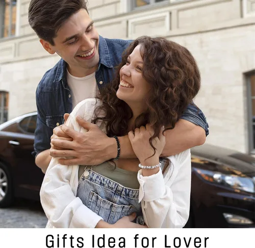 Vista 4 de Regalos románticos de aniversario para mujeres y hombres, pulseras a juego regalos para parejas, novio, novia, mi amor, prometido, recién casado