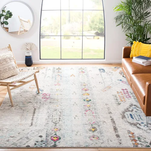 Vista 14 de SAFAVIEH Madison Collection - Alfombra decorativa de 2 pies 2 pulgadas x 4 pies, verde y naranja, diseño tribal envejecido, no desprende pelusa