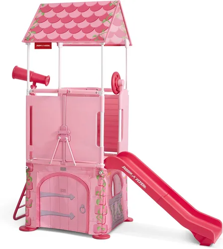 Vista 2 de Radio Flyer - Castillo de princesa desplegable para jugar, escalador para niños pequeños, edades 2-5