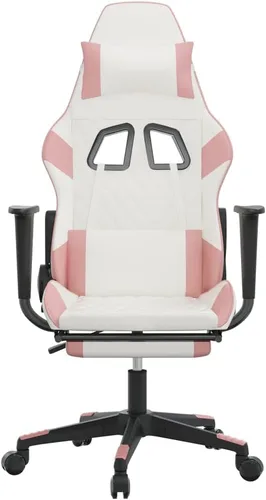 Vista 3 de Silla de juegos con reposapiés, silla de oficina, silla de computadora, silla de respaldo alto, silla ajustable, silla de Internet Café