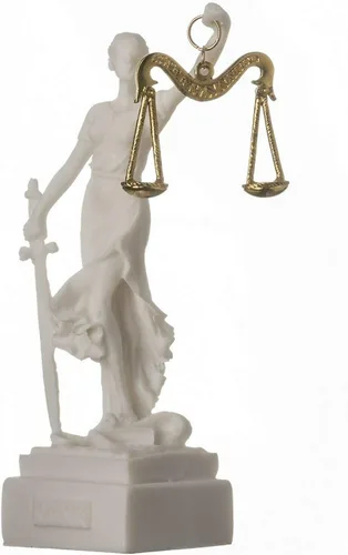 Vista 5 de Figura de estatua de la diosa griega Themis, figura ciega de abogada de justicia, regalo con base cuadrada