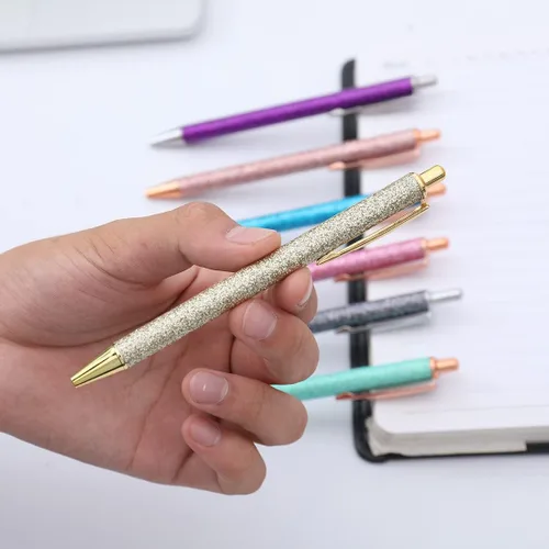 Vista 3 de Oddmoal Fun Sparkle - Bolígrafo para mujer, bonitos bolígrafos de metal brillante, bolígrafo multicolor retráctil para diario y escuela, tinta