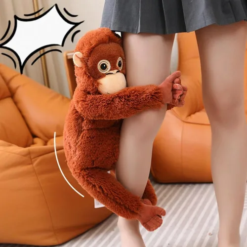 Vista 3 de Peluche de mono de 26 pulgadas, almohada de peluche suave, para niños, novia, cumpleaños, Navidad, regalos