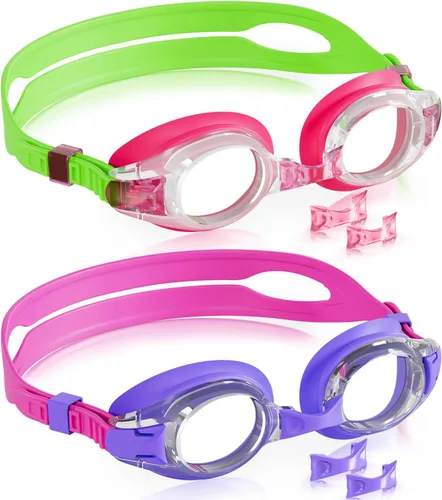 Vista 20 de Aegend - Paquete de 2 gafas para niños, gafas de natación para niños de 4 a 16 años, niños y niñas jóvenes, gafas de piscina antivaho, impermeables