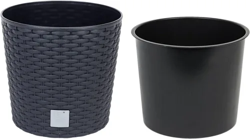 Vista 4 de Prosper Plast DRTUS200L-S433 - Maceta redonda (7.9 x 7.5 in), color antracita