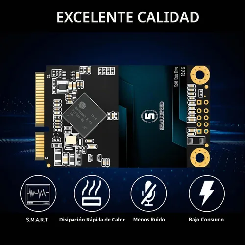 Vista 7 de mSATA SSD 128GB SATA 3 6Gb/s 3D NAND Mini unidad interna de estado sólido para computadora portátil de escritorio (mSATA, 128GB)