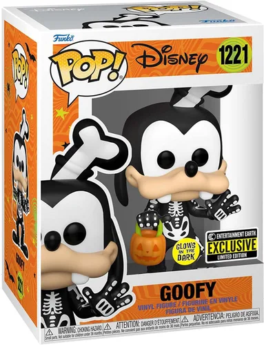Vista 2 de Funko Pop! Disney - Figura Goofy (esqueleto) que brilla en la oscuridad (exclusivo de Entertainment Earth)