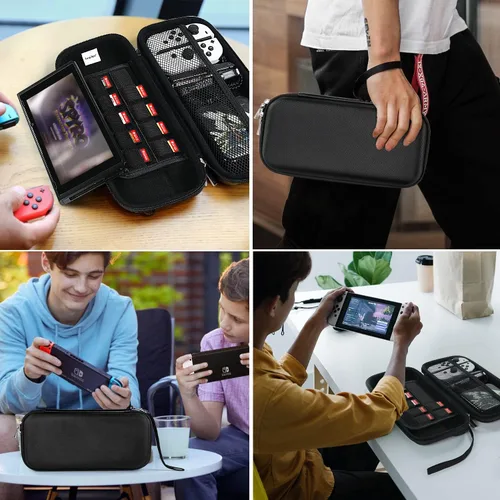 Vista 7 de ivoler Funda de transporte para Nintendo Switch y nuevo modelo Switch OLED 2021 bolsa rígida portátil de transporte para accesorios de Switch