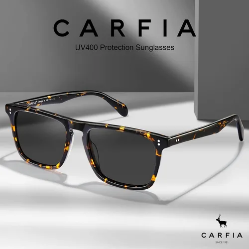 Vista 3 de CARFIA Acetate Polarized Sunglasses for Men UV Protection Fashion Retro Cool Sun Glasses Driving Fishing Golf Eyewear