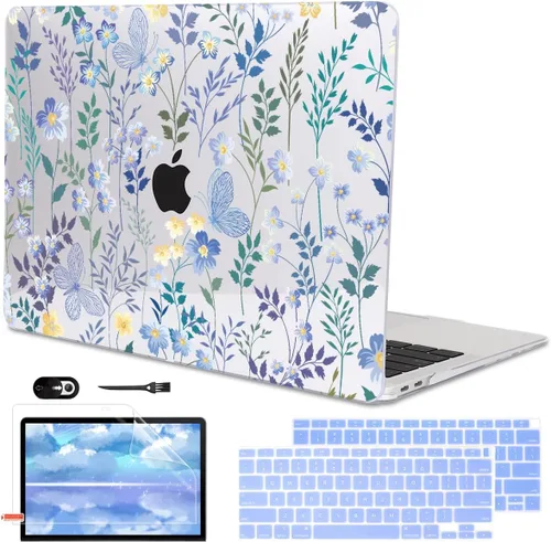 Vista 9 de Funda para MacBook Air de 13 pulgadas 2021 2020 2019 2018 para Mac A2337 M1 A2179 A1932 Funda con Touch ID, funda rígida de plástico