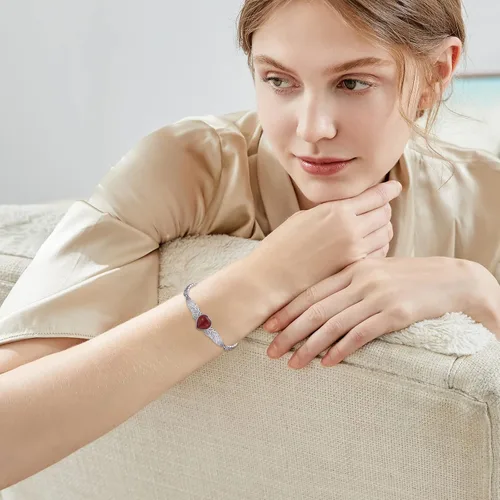 Vista 2 de Women's Bracelet Link Bracelets S925 Sterling Silver Adjustable Bracelet Dainty Jewelry Gifts for Women Teen Girls