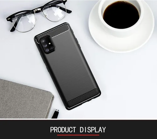 Vista 6 de M MAIKEZI Funda para teléfono celular Galaxy A71 5G, TPU suave funda protectora delgada de moda con protector de pantalla HD (negro)