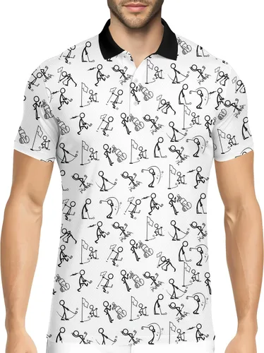 Vista 18 de HIVICHI Camisas de golf divertidas para hombre con patrón estampado loco colorido y novedad de alto rendimiento que absorbe la humedad, camisa tipo