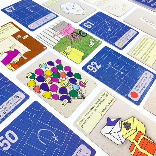 Vista 4 de The Birthday Burglary Vacaciones Hijinks un juego de estrategia fácil para familias, niños y adultos. Mini salas de escape para cumpleaños