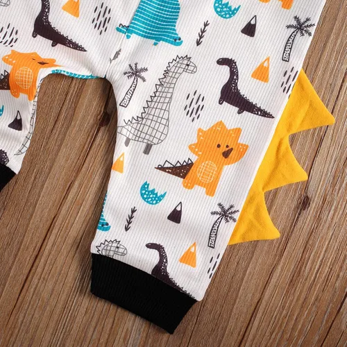 Vista 12 de Conjunto de 2 piezas para bebé, niña, niño, manga larga, arcoíris, con pantalones de leopardo, ropa de invierno y primavera