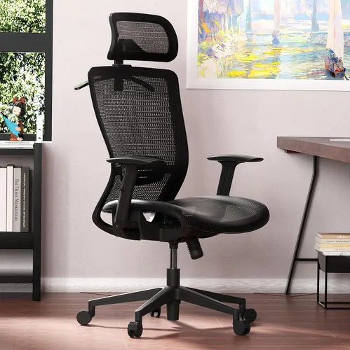 Vista 8 de SANODESK OS3 - Silla de oficina ejecutiva grande y alta, silla de computadora de malla ajustable en altura con reposacabezas ajustable y soporte