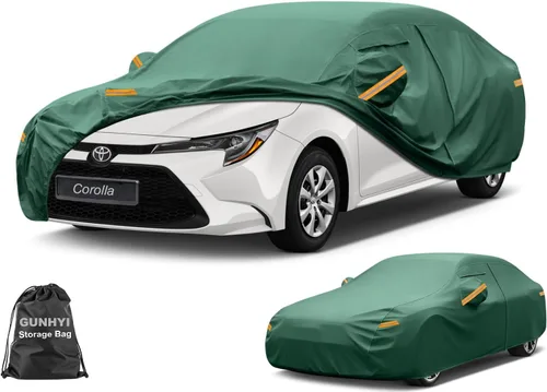 Vista 13 de GUNHYI - Funda para coche impermeable para todo tipo de clima, funda completa de 16 capas de alta resistencia para exteriores con ventilaciones