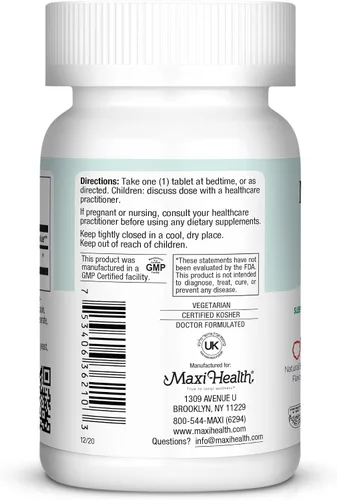 Vista 3 de Maxi Health Melatonina 5 mg Melatonina de acción rápida extra fuerte – Fomenta el sueño natural con melatonina – Apoyo para dormir sin hábito Kosher