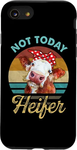 Vista 13 de iPhone 15 Vintage Not Today Heifer Cute Cow Gift For Women Men Farmer Case