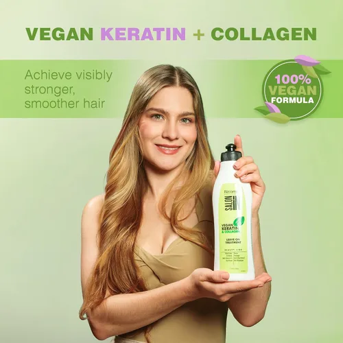 Vista 3 de Salon In by Recamier - Tratamiento sin enjuague de queratina vegana Tratamiento sin enjuague para el cabello con queratina vegana y colágeno