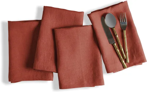 Vista 9 de Native Fab Servilletas decorativas de tela bordada 100% algodón, juego de 4 unidades, suaves, absorbentes, lavables, servilletas de mesa