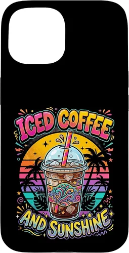 Vista 6 de Iced Coffee Sunshine Palm Trees Retro Summer Drink Case for iPhone 17