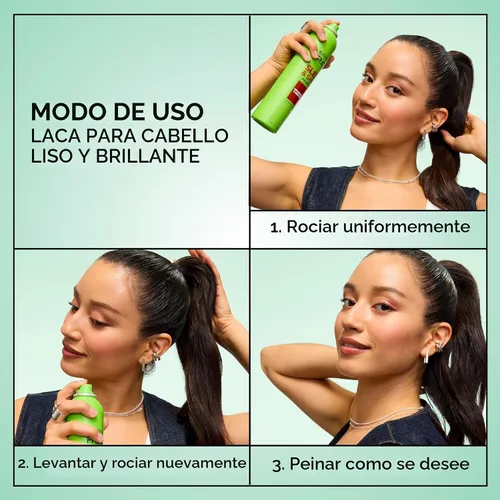Vista 5 de Fijador de cabello Garnier Fructis Style antihumedad, liso y brillante, de 8.25 onzas