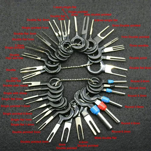 Vista 3 de Kit de herramientas de extracción de terminales, 78 piezas de conector de alambre para extracción de terminales de ordenador, arnés de cables