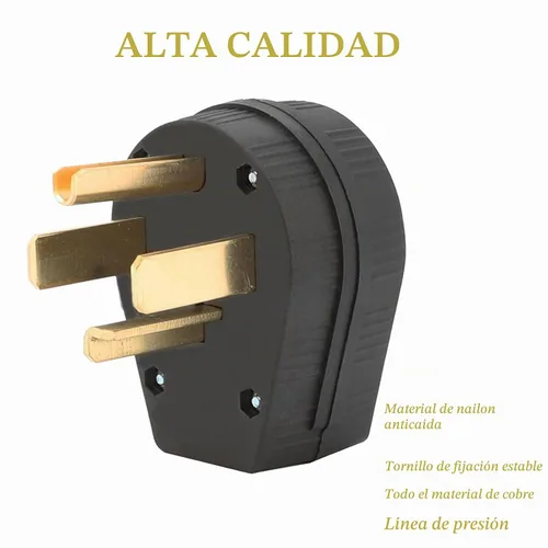 Vista 4 de Nema - Enchufe 14-30P de 125/250 voltios con 3 polos y 4 alambres de alta resistencia de grado industrial para secadora y rangos