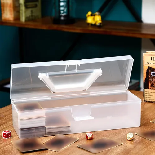 Vista 7 de Vicenpal Caja de almacenamiento de tarjetas coleccionables de plástico transparente, juego de cajas de tarjetas para 600-1000 Plus, portátil