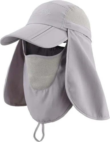 Vista 11 de Connectyle Sombreros de pesca con protección solar UPF 50+ para hombre con solapa extraíble para el cuello Azul aguamarina
