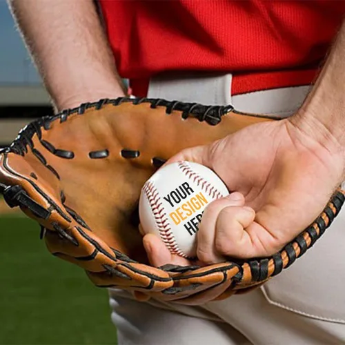 Vista 3 de Béisbol personalizado con impresión de béisbol personalizada de 2 lados, añade tu foto o logotipo o texto, regalo de vacaciones de béisbol