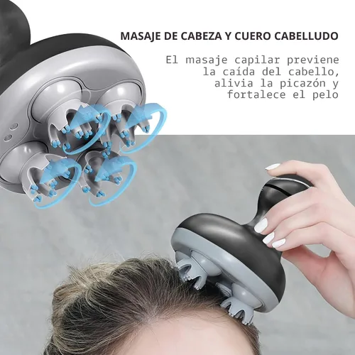 Vista 2 de Comfier - Masajeador eléctrico para cuero cabelludo, impermeable, con múltiples modos de vibración, masajeador de cabeza portátil y manual