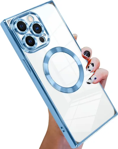 Vista 49 de KANGHAR Funda diseñada para iPhone 12 Pro Magnética Transparente con Protector de Lente de Cámara [Compatible con MagSafe] Diseño de Placado