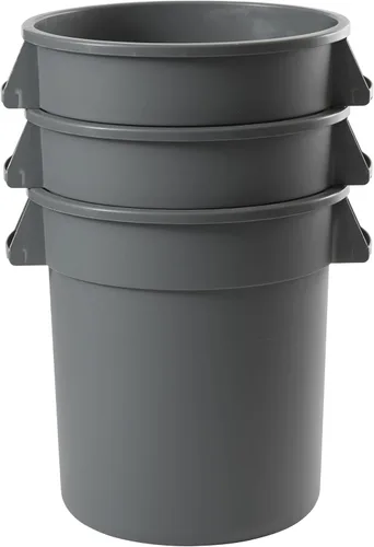 Vista 5 de Winco PTC-10G Cubo de basura redondo, 10 galones, plástico, gris