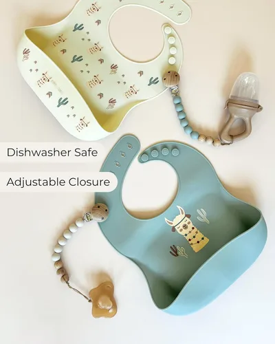 Vista 3 de Hippypotamus Baberos de silicona para bebés - Baberos impermeables suaves para bebés y niños pequeños
