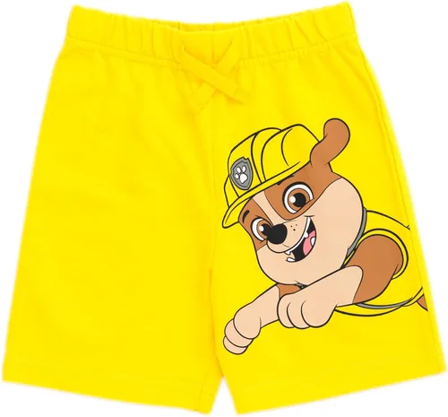 Vista 5 de Paw Patrol Chase Skye Rubble Marshall - Conjunto de camiseta y pantalones cortos de ciclismo de rizo francés para niños pequeños y grandes