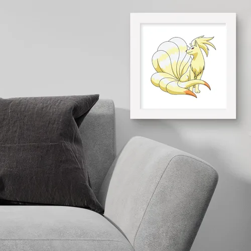 Vista 4 de Trends International Gallery Pops Pokemon - Póster de pared de Ninetales, 12 x 12 pulgadas, versión enmarcada en blanco